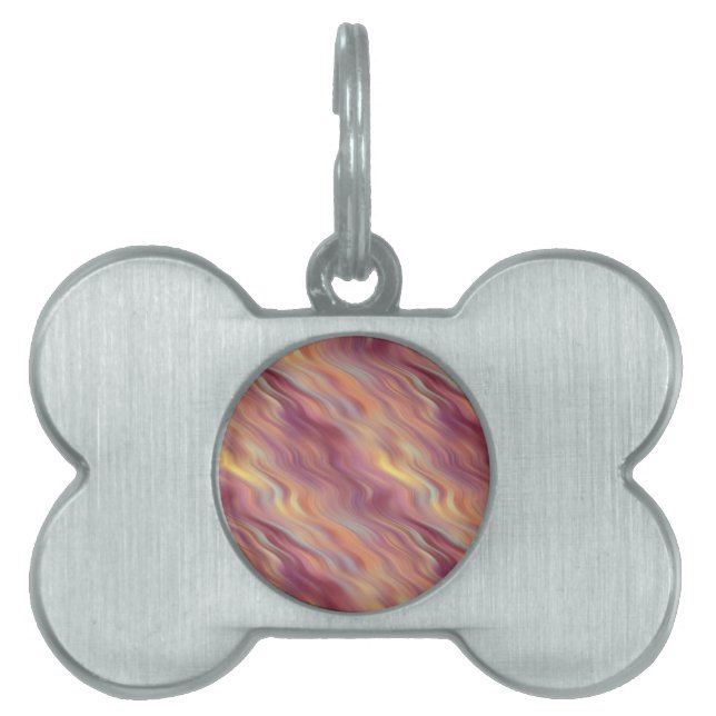 Exotic Plumeria Vågigt Struktur Namnbricka Husdjur (Framsidan)