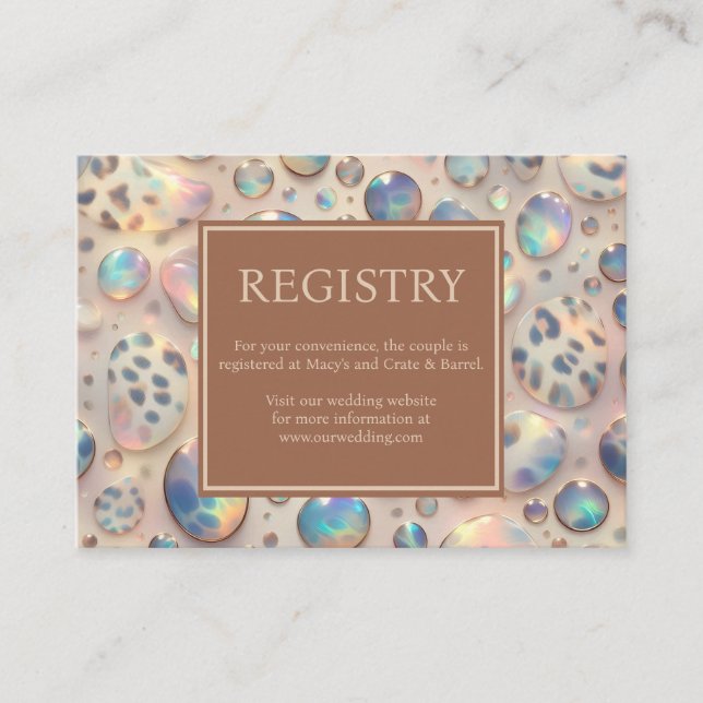 Exotic Posh GIft Registry Details Enclosure Cards Tilläggskort (Framsida)