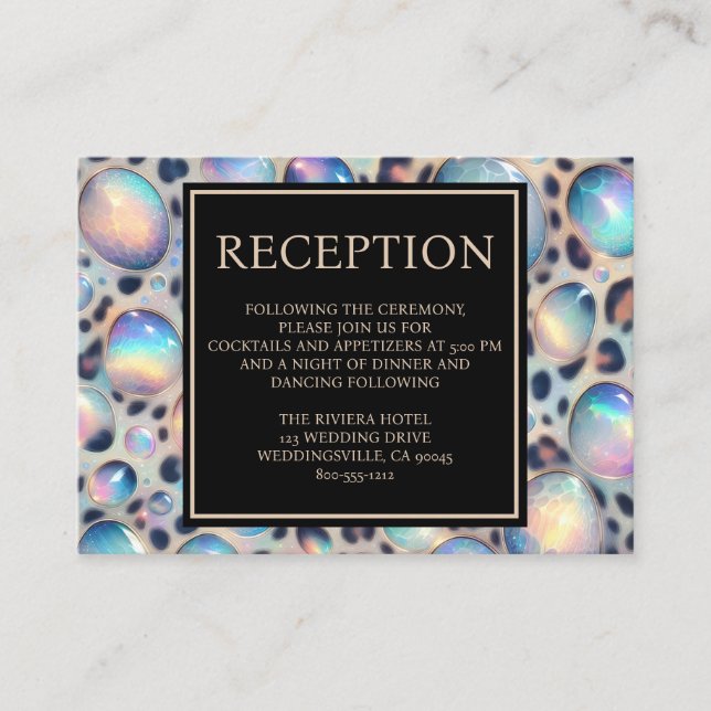 Exotic Posh Reception Details Enclosure Cards Tilläggskort (Framsida)