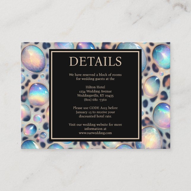 Exotic Posh Reception Details Enclosure Cards Tilläggskort (Framsida)