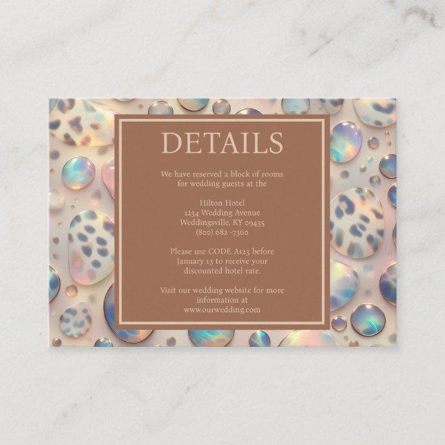 Exotic Posh Reception Details Enclosure Cards Tilläggskort (Framsida)