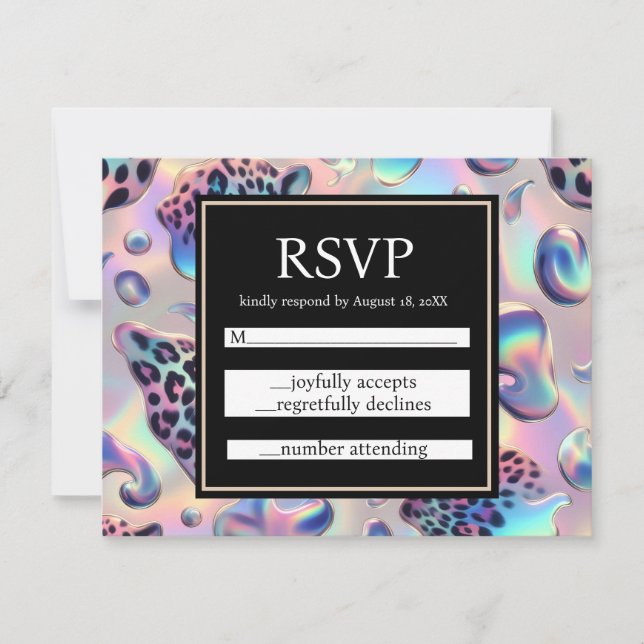 Exotic Posh RSVP Wedding Enclosure Cards OSA Kort (Framsida)