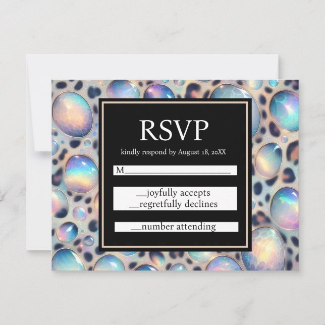 Exotic Posh RSVP Wedding Enclosure Cards OSA Kort (Framsida)