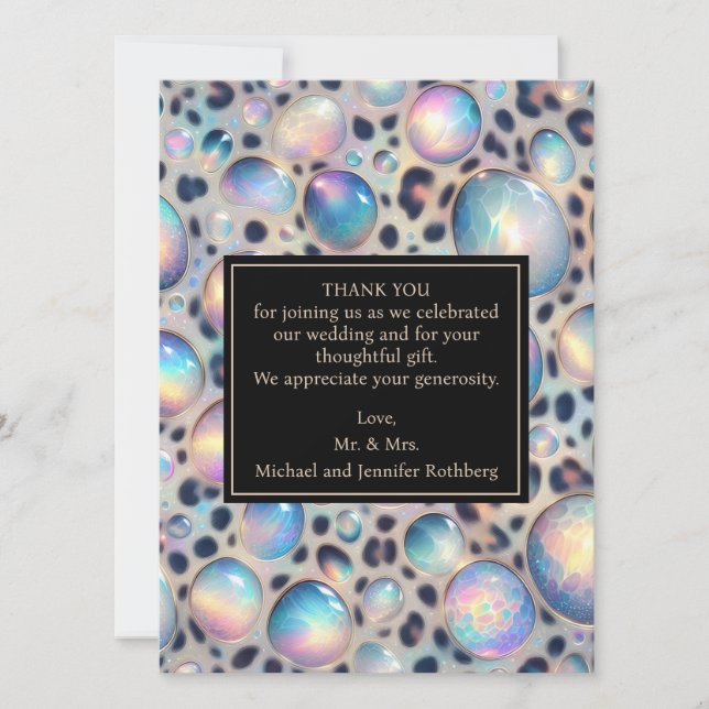 Exotic Posh Wedding Pre-Filled Thank You Cards Inbjudningar (Framsida)