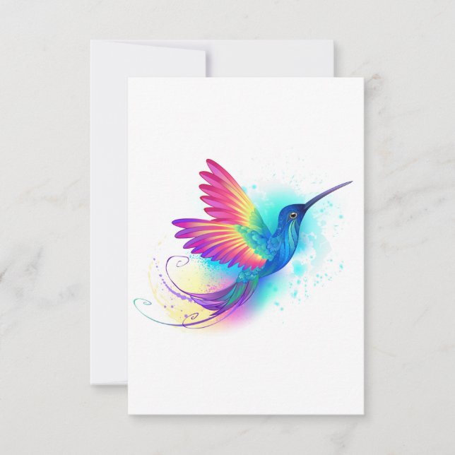 Exotic Rainbow Hummingbird Anteckningskort (Framsida)