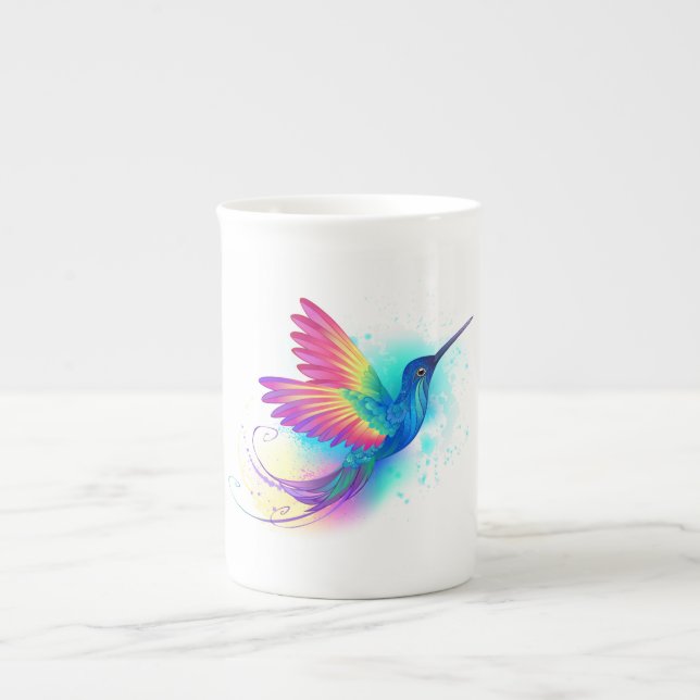 Exotic Rainbow Hummingbird Benporslin Mugg (Framsidan)