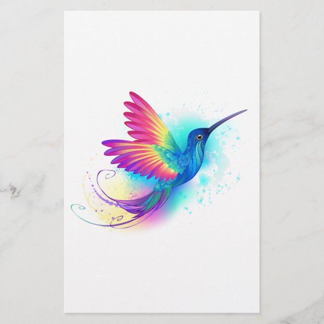 Exotic Rainbow Hummingbird Brevpapper (Framsida)