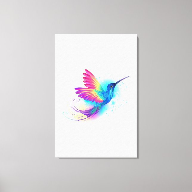 Exotic Rainbow Hummingbird Canvastryck (Framsida)