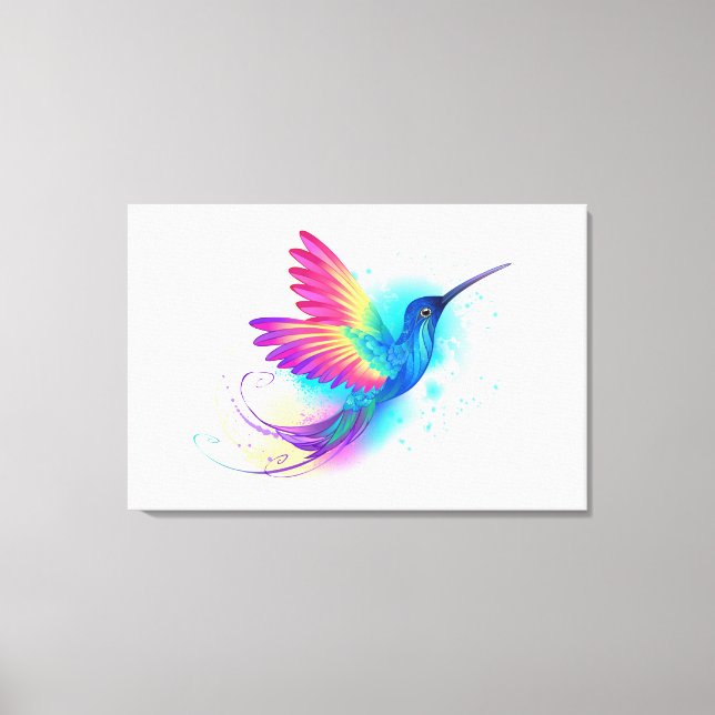 Exotic Rainbow Hummingbird Canvastryck (Framsida)