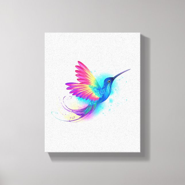 Exotic Rainbow Hummingbird Canvastryck (Framsida)