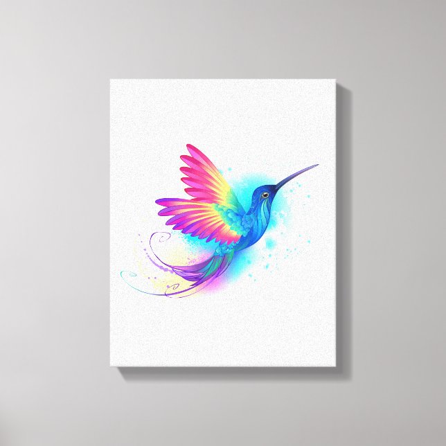 Exotic Rainbow Hummingbird Canvastryck (Framsida)