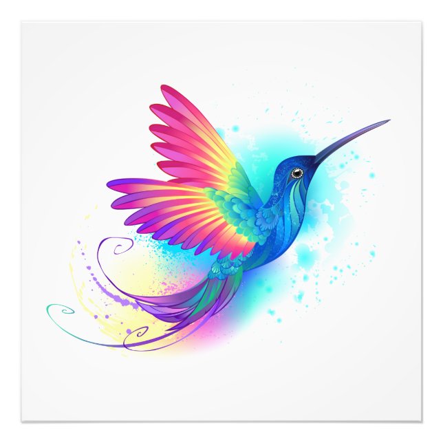 Exotic Rainbow Hummingbird Fototryck (Framsidan)