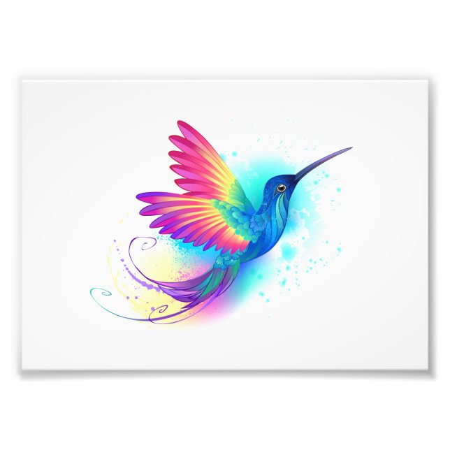 Exotic Rainbow Hummingbird Fototryck (Framsidan)