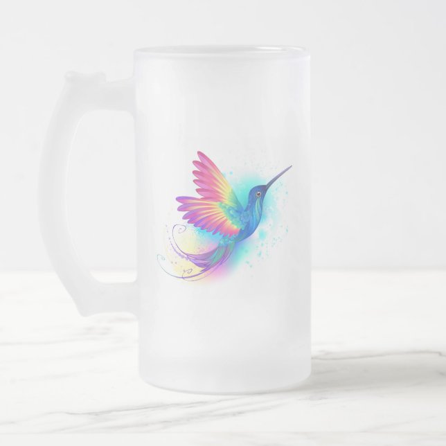 Exotic Rainbow Hummingbird Frostat Ölglas (Vänster)