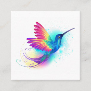 Exotic Rainbow Hummingbird Fyrkantigt Visitkort