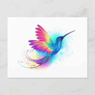 Exotic Rainbow Hummingbird Helg Vykort