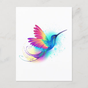 Exotic Rainbow Hummingbird Inbjudan Vykort