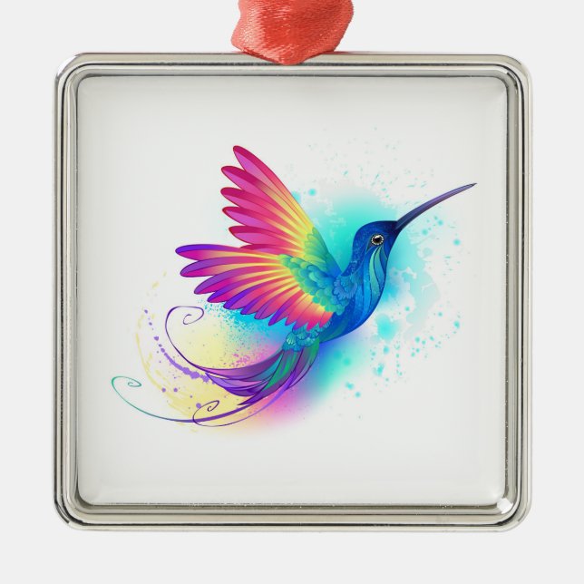 Exotic Rainbow Hummingbird Julgransprydnad Metall (Framsidan)