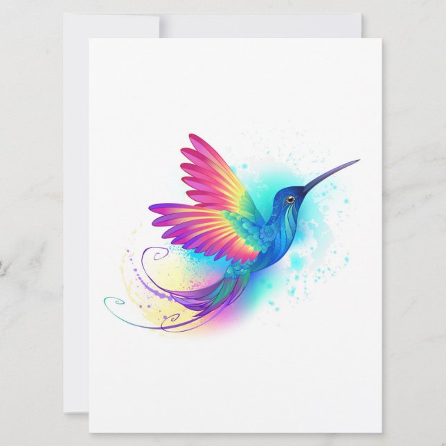 Exotic Rainbow Hummingbird Julkort (Framsida)