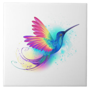 Exotic Rainbow Hummingbird Kakelplatta