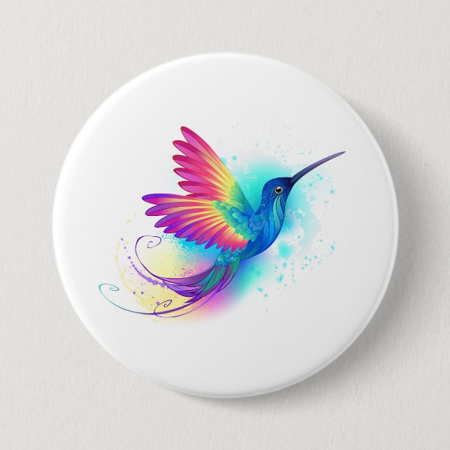 Exotic Rainbow Hummingbird Knapp (Framsida)