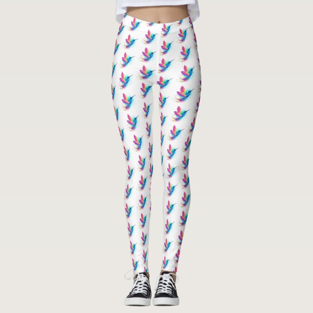 Exotic Rainbow Hummingbird Leggings (Framsida)