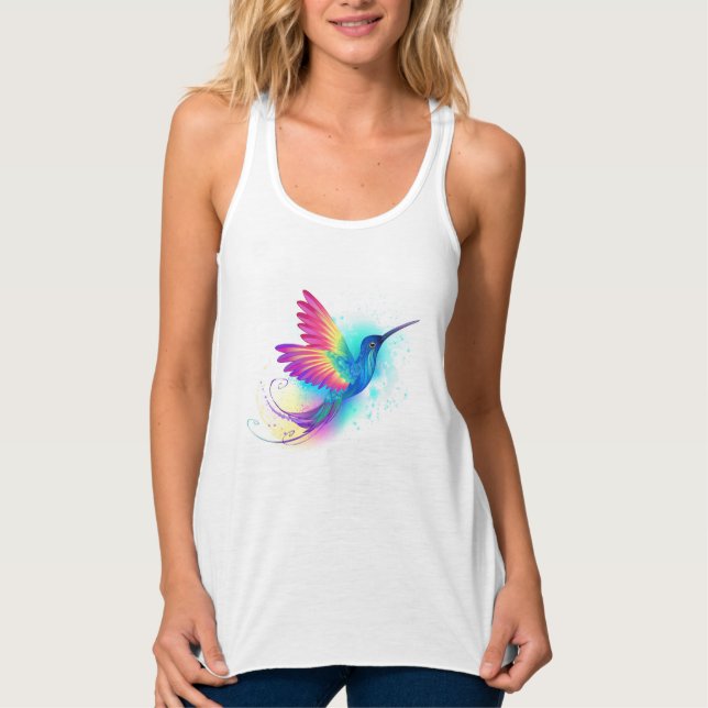 Exotic Rainbow Hummingbird Linne Med Racerback (Framsida)