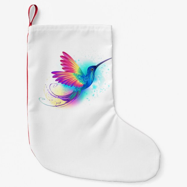 Exotic Rainbow Hummingbird Liten Julstrumpa (Framsidan)