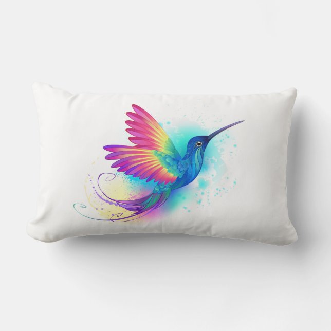 Exotic Rainbow Hummingbird Lumbarkudde (Framsida)