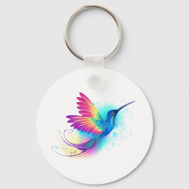 Exotic Rainbow Hummingbird Nyckelring (Framsida)