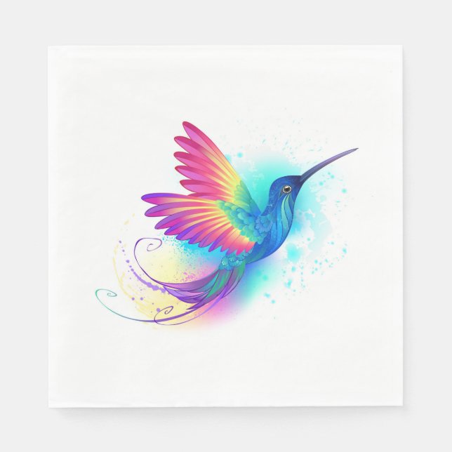 Exotic Rainbow Hummingbird Pappersservett (Framsidan)