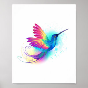 Exotic Rainbow Hummingbird Poster