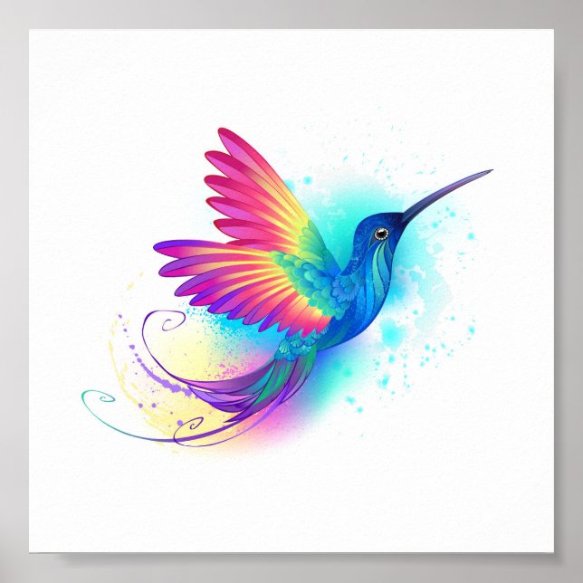 Exotic Rainbow Hummingbird Poster (Framsidan)