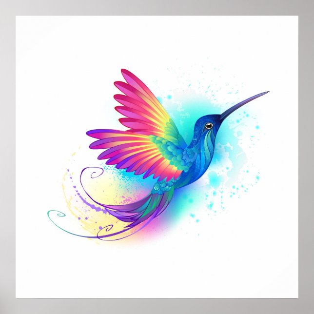 Exotic Rainbow Hummingbird Poster (Framsidan)