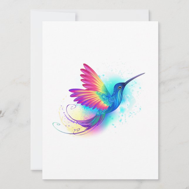 Exotic Rainbow Hummingbird Spara Datumet (Framsida)
