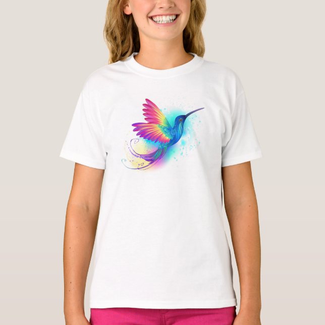 Exotic Rainbow Hummingbird T Shirt (Framsida)