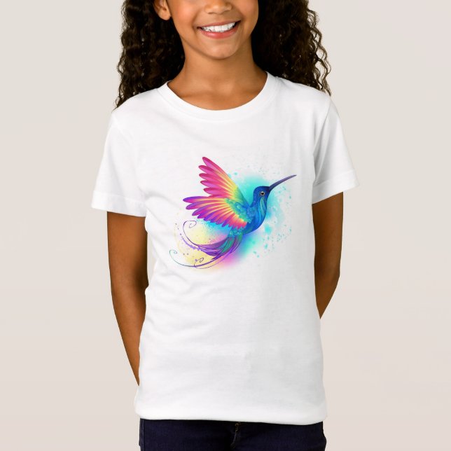 Exotic Rainbow Hummingbird T Shirt (Framsida)