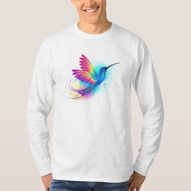 Exotic Rainbow Hummingbird T Shirt (Framsida)