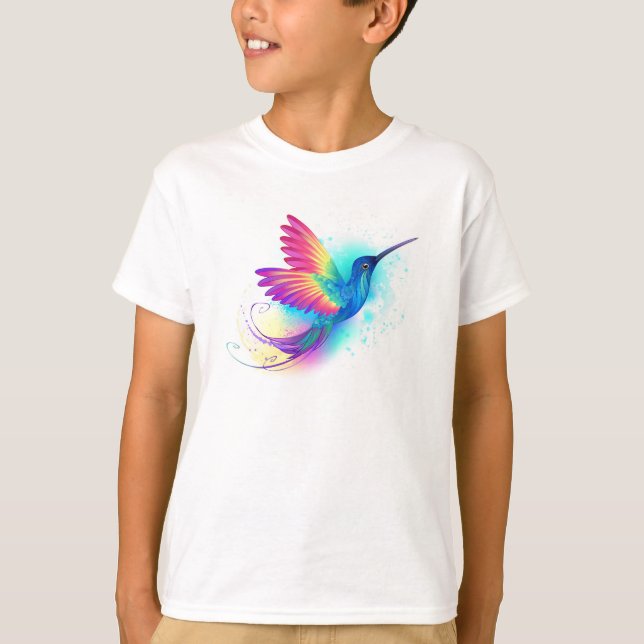 Exotic Rainbow Hummingbird T Shirt (Framsida)