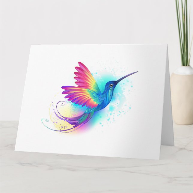 Exotic Rainbow Hummingbird Tack Kort (Framsida)