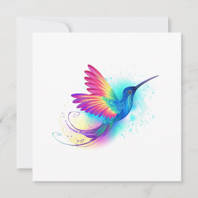 Exotic Rainbow Hummingbird Tack Kort (Framsida)