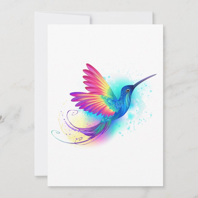 Exotic Rainbow Hummingbird Tack Kort (Framsida)