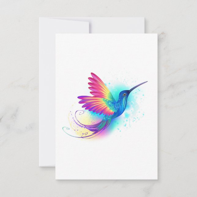 Exotic Rainbow Hummingbird Tack Kort (Framsida)