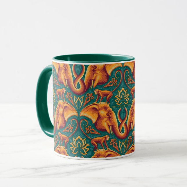 Exotic Safari Tapestry Mönster - White Lotus Mugg (Framsida vänster)