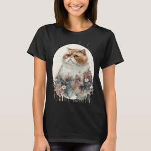 Exotic Shorthair Cat Japansk Cherry Blommar Vatten T Shirt