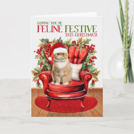 Exotic Shorthair jul Cat KATTDJUR Festive Holi Helgkort