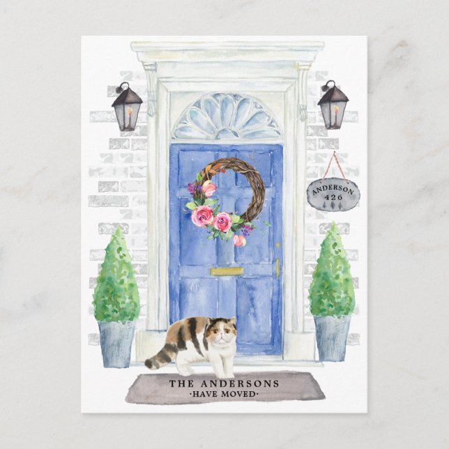 Exotic Shorthair Katt Flyttnings Annonserings Kort (Framsida)