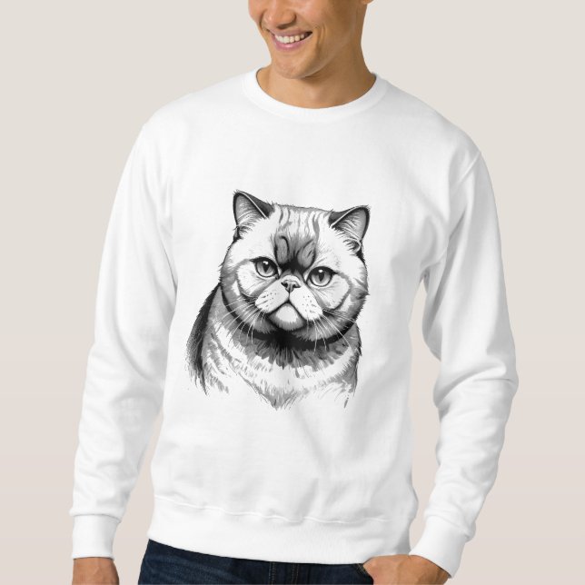 Exotic Shorthair Sketch Men's Sweatshirt (Framsida)