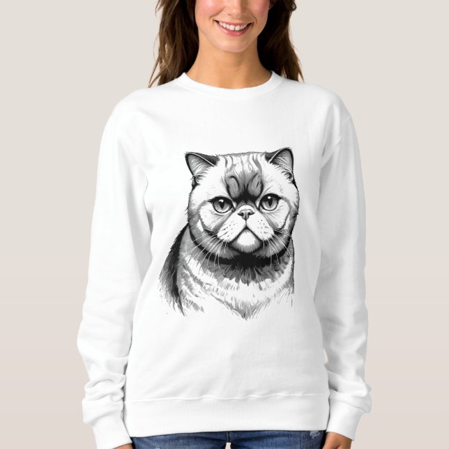 Exotic Shorthair Skiss Damtröja T Shirt (Framsida)