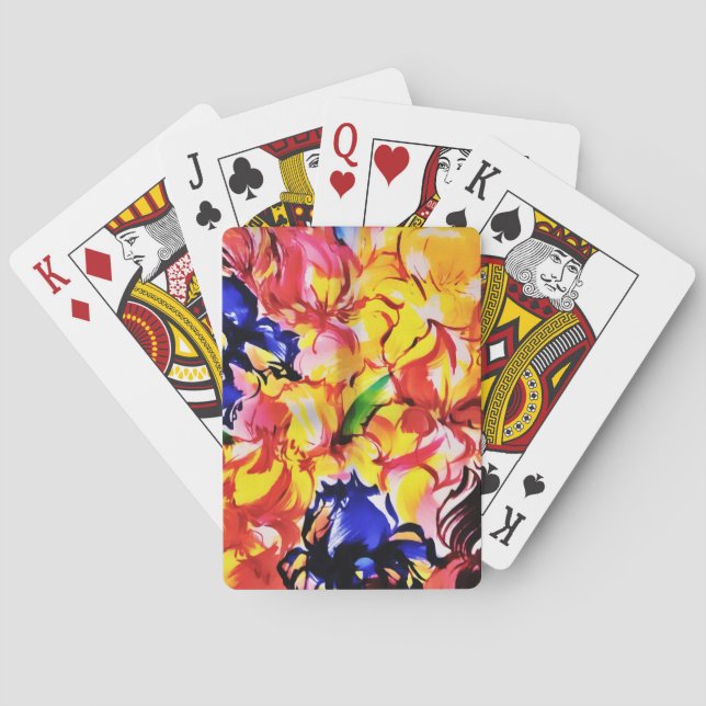 Exotic Summer Abstrakt Bloom Flowers Casinokort (Baksidan)